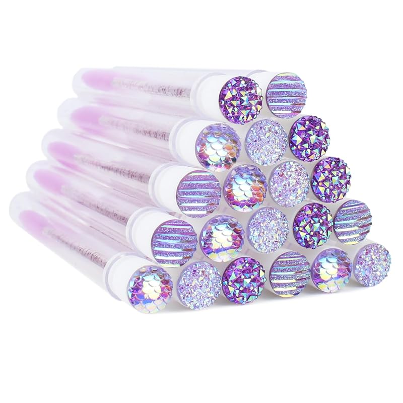 SenRocc Escovinhas para Máscara de Cílios com Tubos, 20 Unidades, 4C-Lightpurple