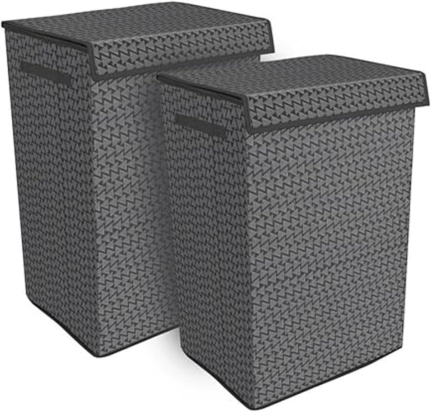Stylish Foldable Laundry Bags with Handle for Everyday Chic Organization - Black (Pack of 2)