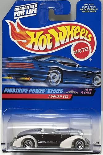 Hot Wheels Mattel 1999 164 Escala Pinstripe Power Series Negro y Blanco Auburn 852 Die Cast Car 44
