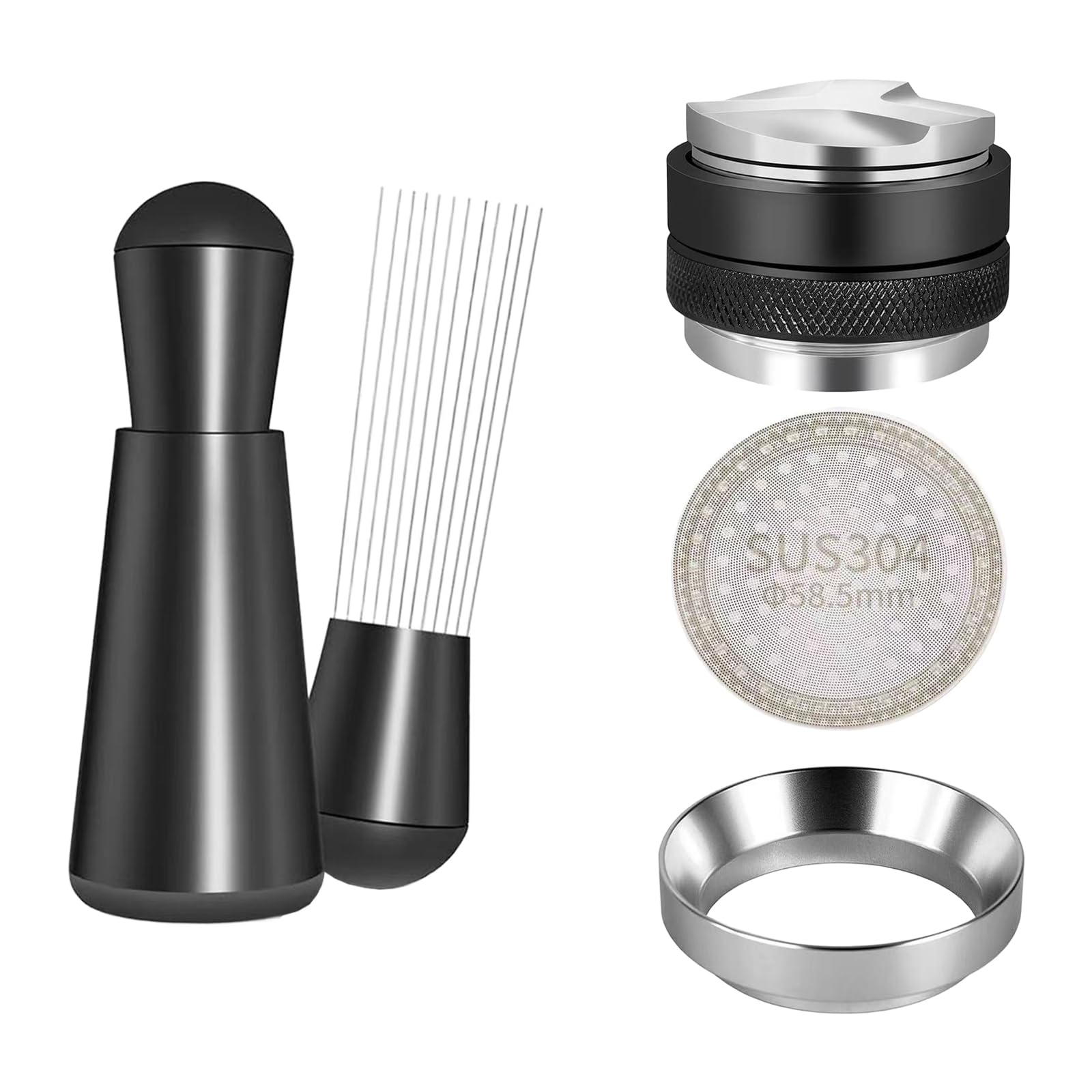 Set di pressino per espresso da 53 mm, distributore a doppia estremità