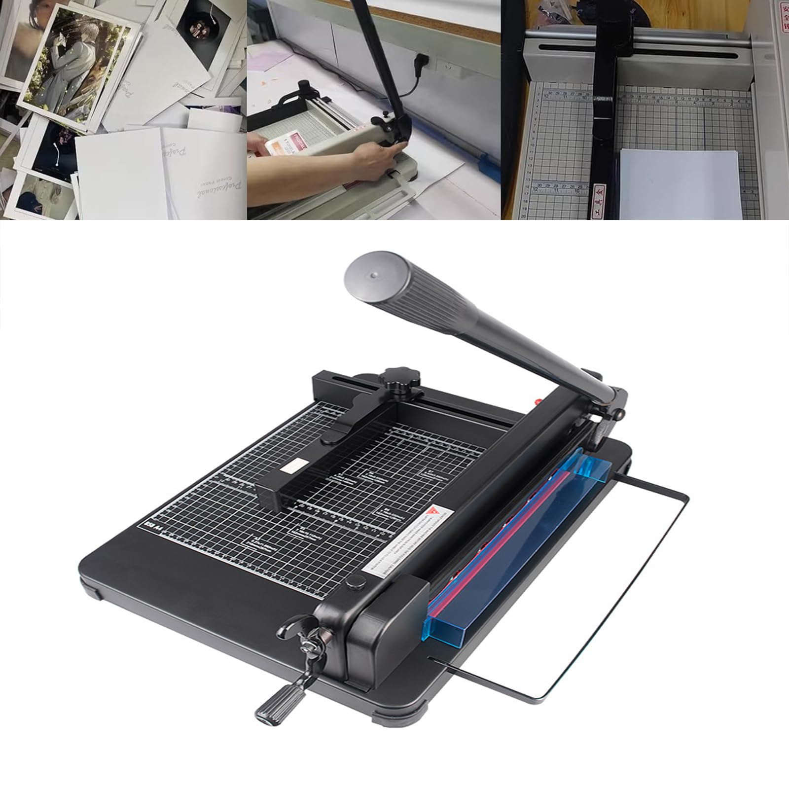 Guillotina metálica de Alta Resistencia para Papel A4, 315 mm de Ancho, cortadora de Pilas de 0,1 a 40 mm.