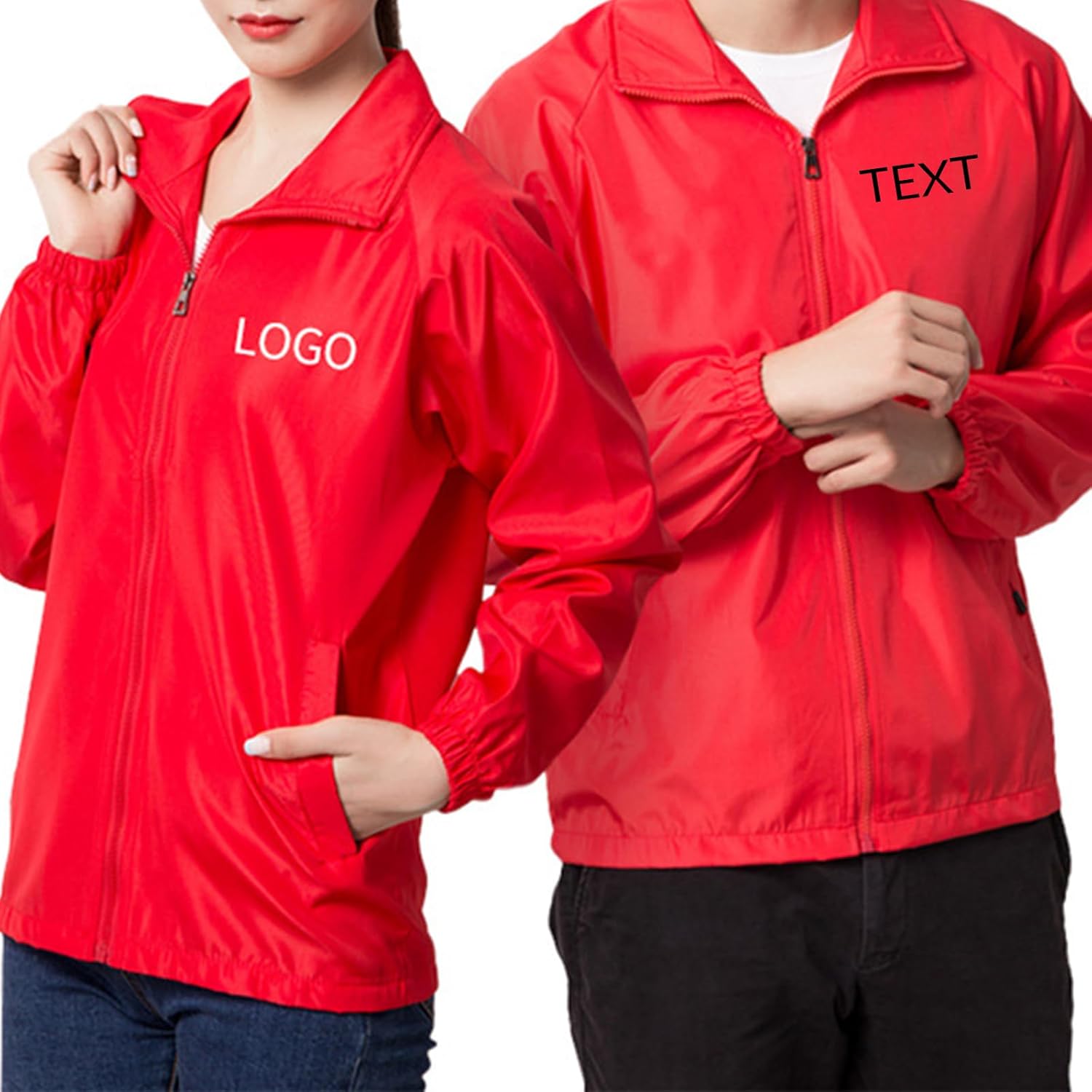 Windbreaker Jacket Custom Your Logo Text Waterproof Lightweight Workwear Outdoor Team Work Uniform - Image 2