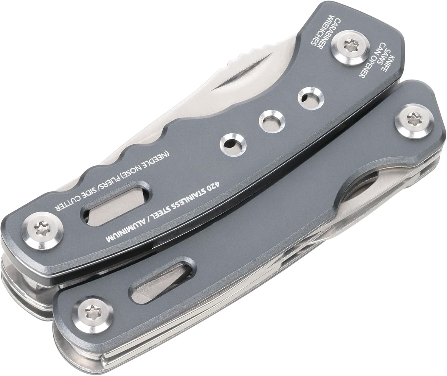 Multifunctional Tool Backpack Tool with 15 Functions - Backpack Tool - Integrated Spring and Locking Function - Carabiner - 420 Stainless Steel