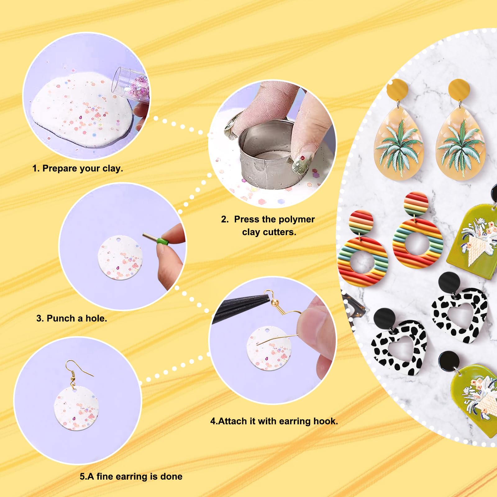 Set De 8 Tampons Texture Feuilles Pour Pâte Polymère - Outils DIY Pour Bijoux, Résine, Fondant, En PLA Biodégradable