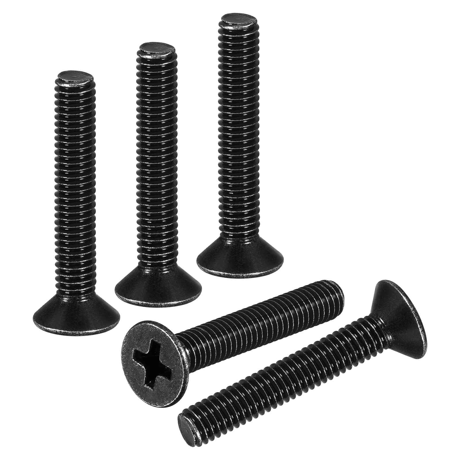 DTGN M4-0.7x25 Flat Head Countersunk Machine Screws - 50pcs - Good for Furniture and Machinery - 304 Stainless Steel Phillips Machine Screws Bolts - Black Oxide Finish — image 1