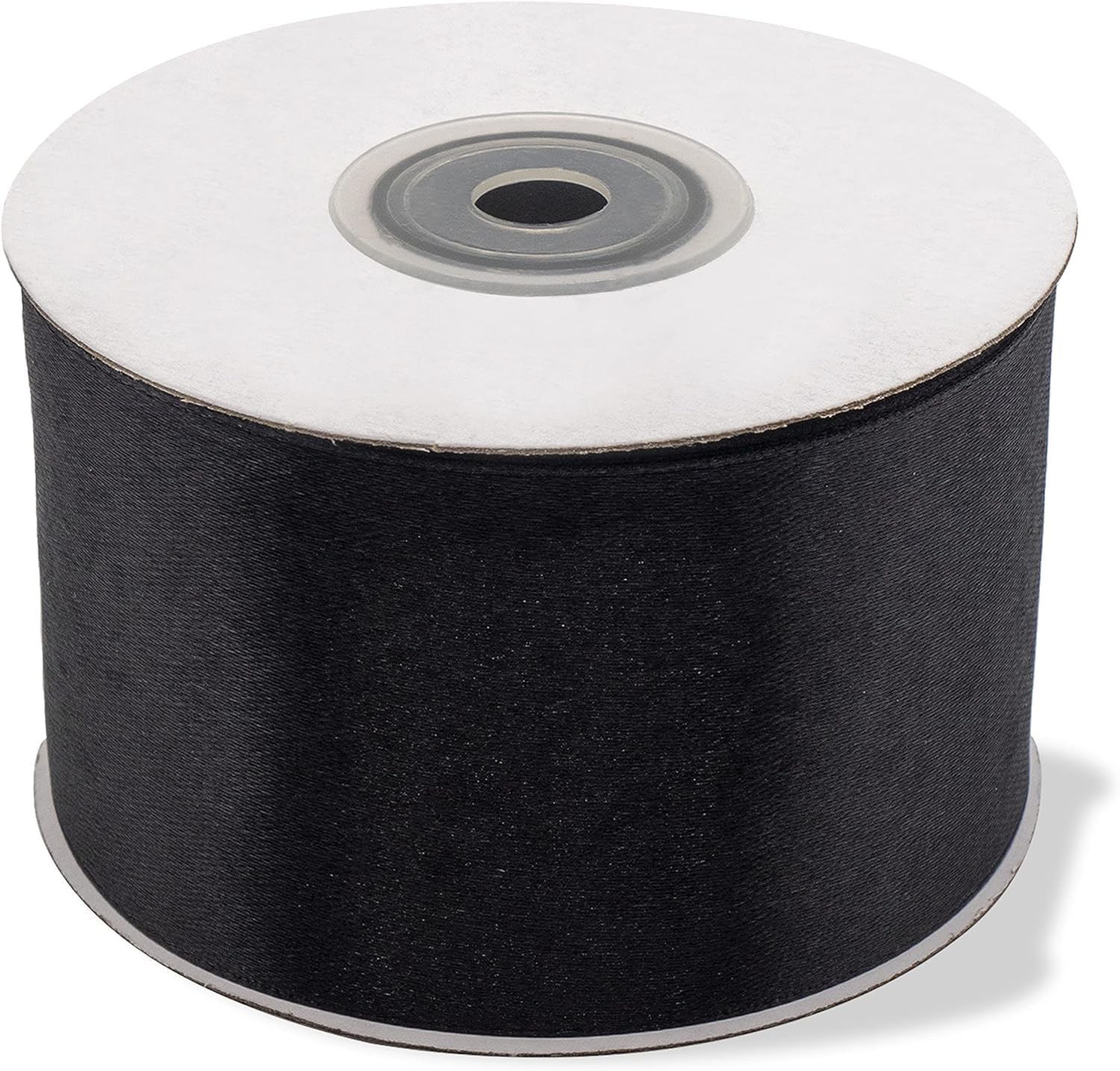 Nastro Rotolo da 50 mm in Doppio Raso Nero Bobina da 25 metri Nastrino Spessore 5 cm per Matrimonio Battesimo Natale Capodanno Idea Regalo Bomboniera