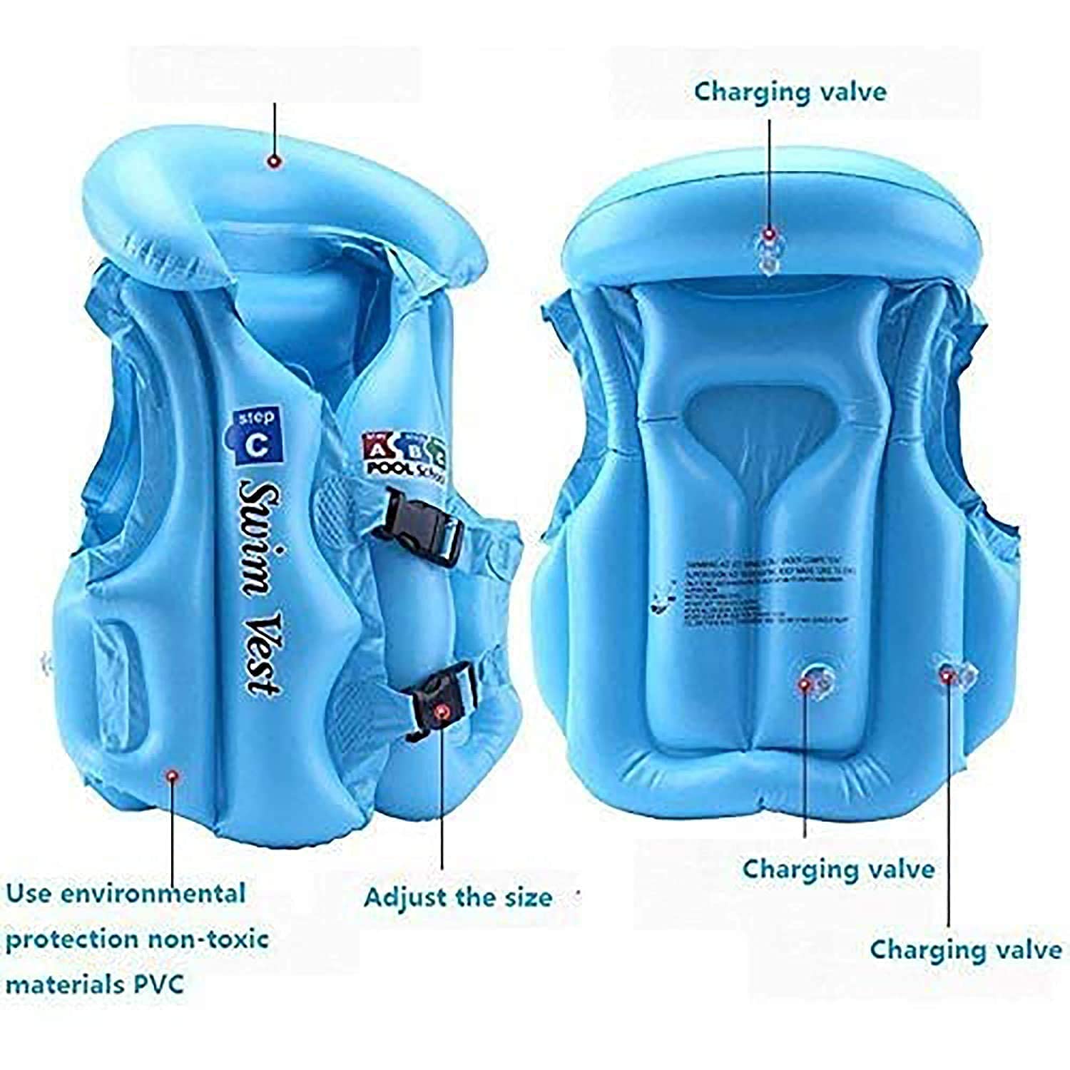 Styxon Swimming Pool Jacket Swimming Inflatable Jacket for Kids Learn Inflatable Swim Vest Safety Jacket Life Saving Swimming Guard for Kids(3-8 Year) - Multicolour 4