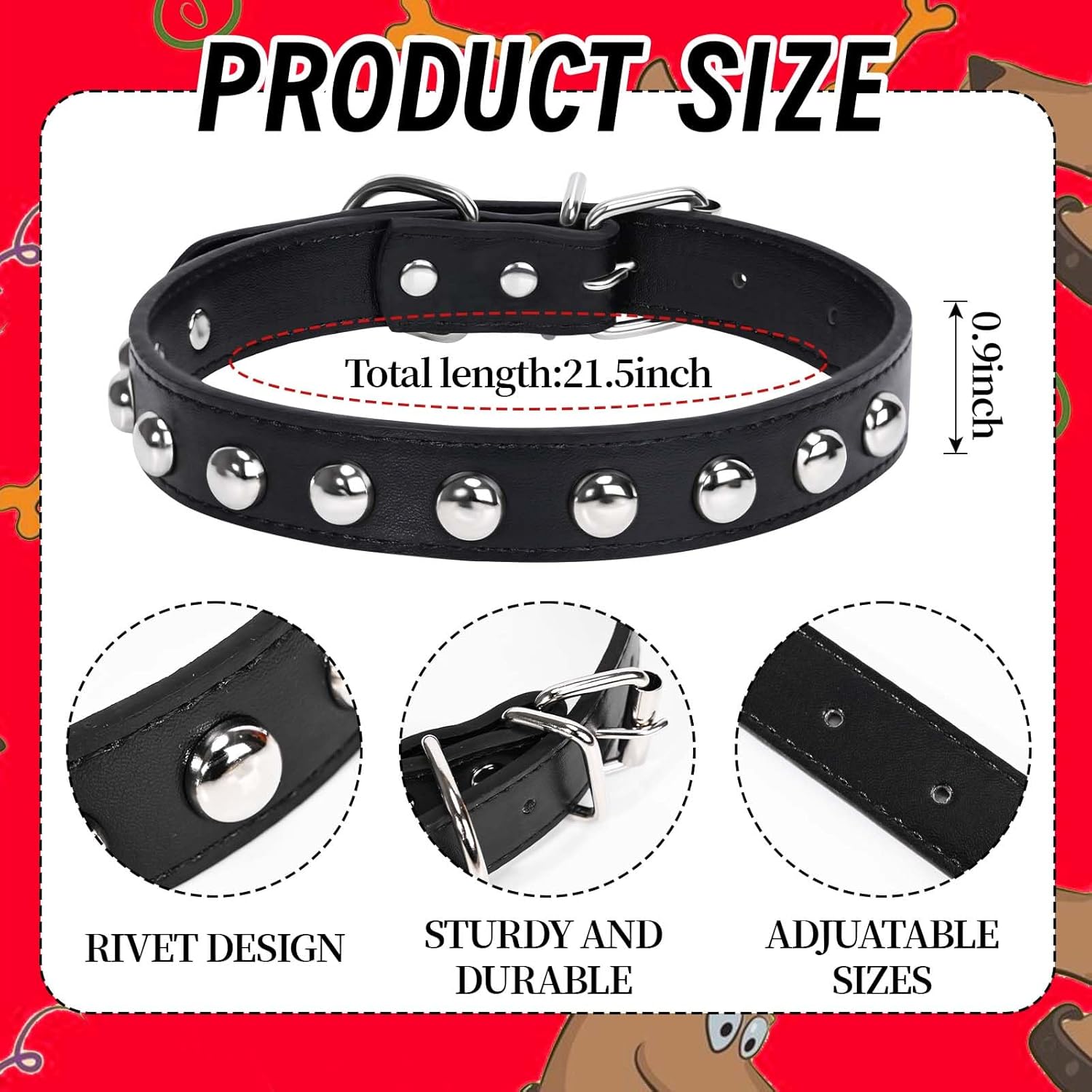 5Pcs Red Dog Book Character Costume Accessories Set Including Dog Ears Headband Nose Tail Gloves for World Book Day Cosplay Party Supplies - Image 2