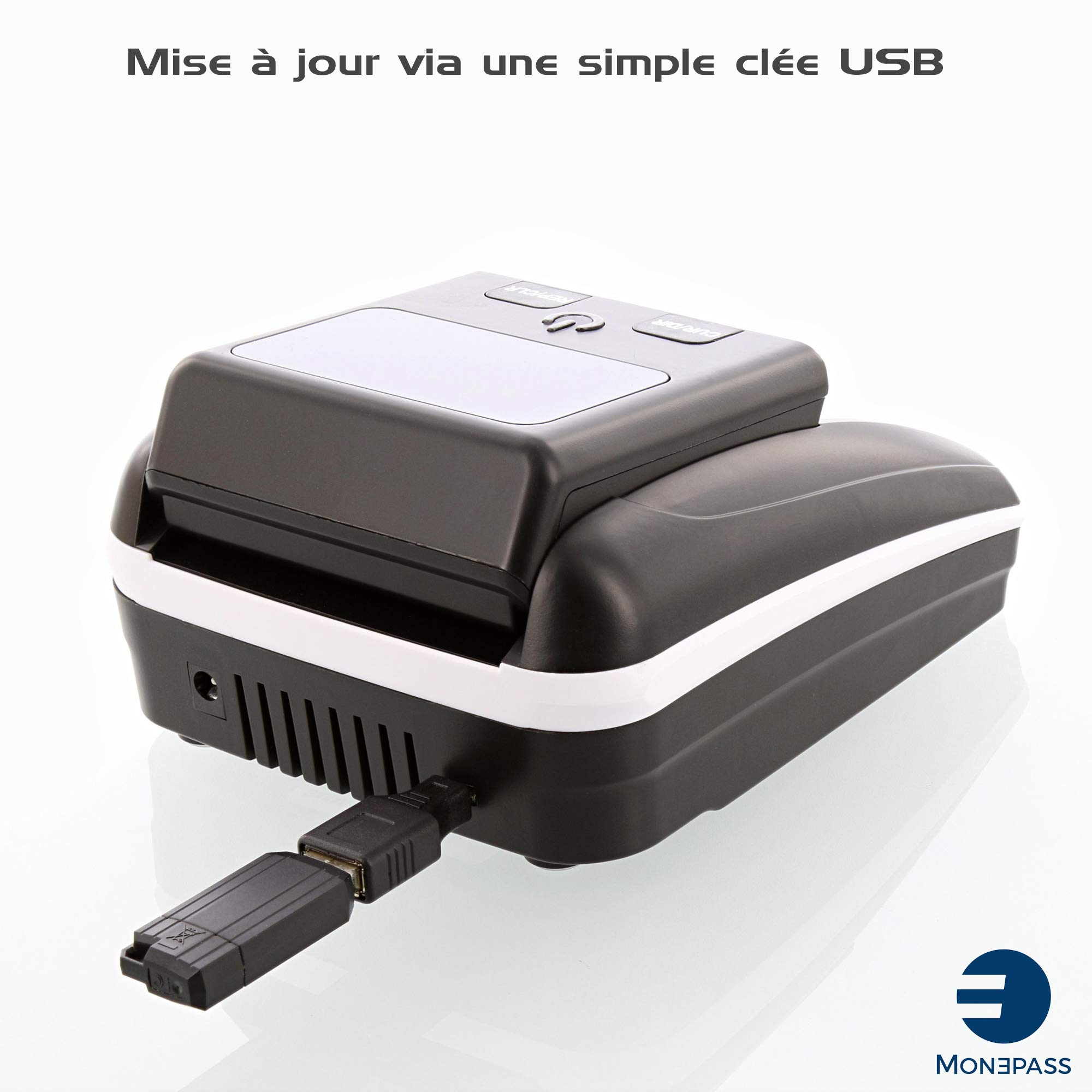 Monepass D5X - Rivelatore automatico di banconote false Euro con 5 sistemi di rilevamento e affidabilità del 100% (test ufficiale BCE) - Introduzione biglietti multi-senso (4)
