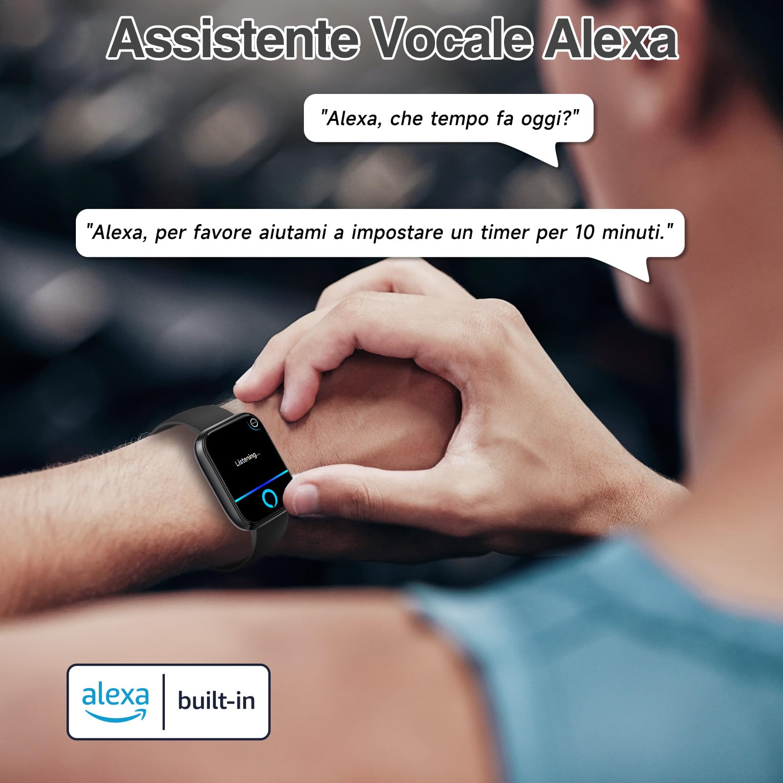 Smartwatch Donna Uomo con Chiamate Bluetooth, 1.83'' Orologio Impermeabile IP68, 110+ Modalità Sportive, Monitoraggio Frequenza Cardiaca SpO2 Sonno, Notifiche WhatsApp, Compatibile con Android iOS BK