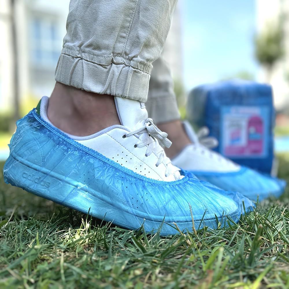 Shoe Covers Disposable CPE 1000 PCS (500 Pairs), Hygienic Shoe & Boot Covers Waterproof Shoe Booties for Indoors. Booties Cover. Rotect Your Home, Floors and Shoes. Blue