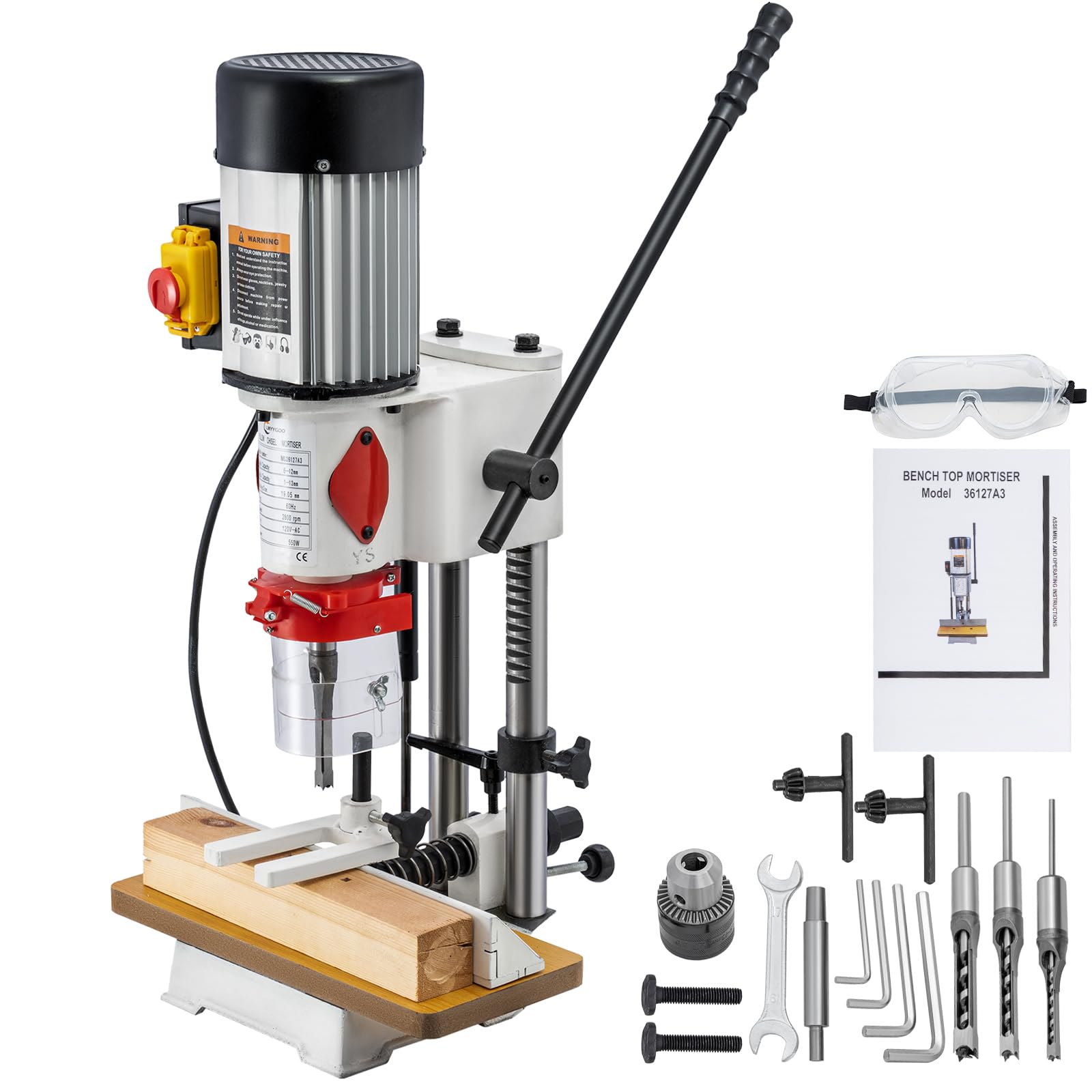 Mortise Machine,3/4HP 2800RPM Mortising Machine Powerful 110V Mortise