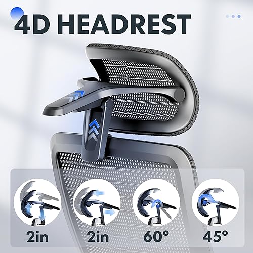 Miniatura 5 de FLEXISPOT Silla de oficina ergonómica con reposapiés, silla de computadora de respaldo alto de malla, sillas de escritorio de oficina en casa, con