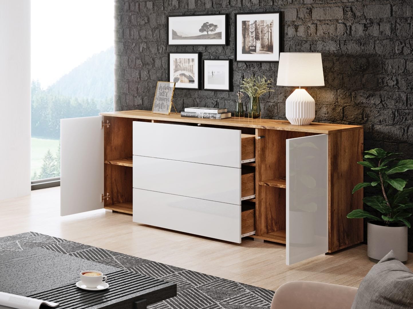 MINIO go for it - Kommode Parma Sideboard 150cm Breit mit dei Schubladen