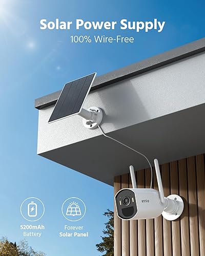 Miniatura 3 de ANNKE Cámara de seguridad inalámbrica solar para exteriores de 4 MP, sistema doméstico de vigilancia de 5 MP, kit de cámara de bala de 4 canales y