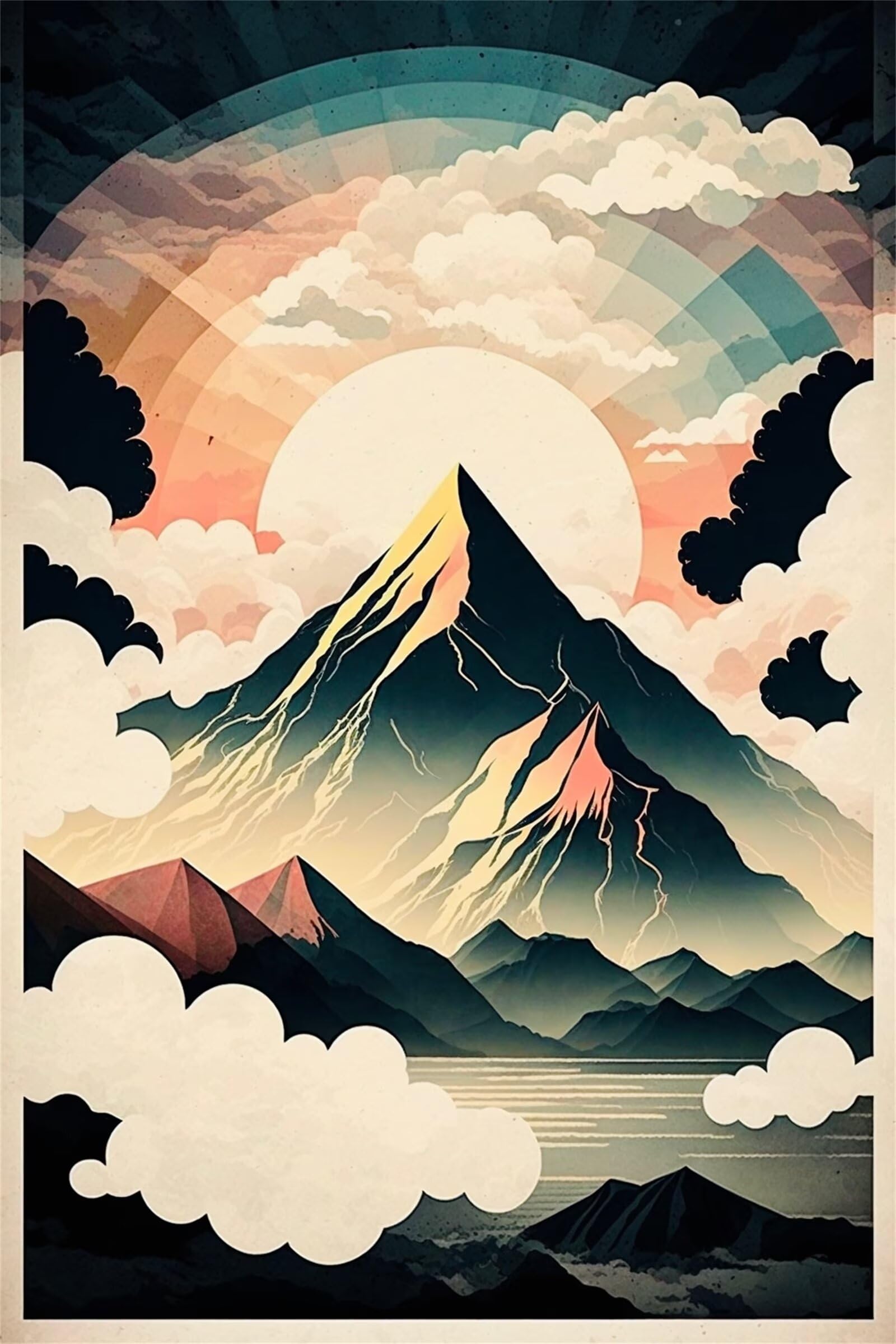 Puzzle dla dorosłych, 1200 elementów, Mountain Sunrise Artwork Puzzle 75 x 50 cm, kolorowe puzzle "zrób to sam" do dekoracji domu, rodzinne puzzle dla początkujących i dzieci