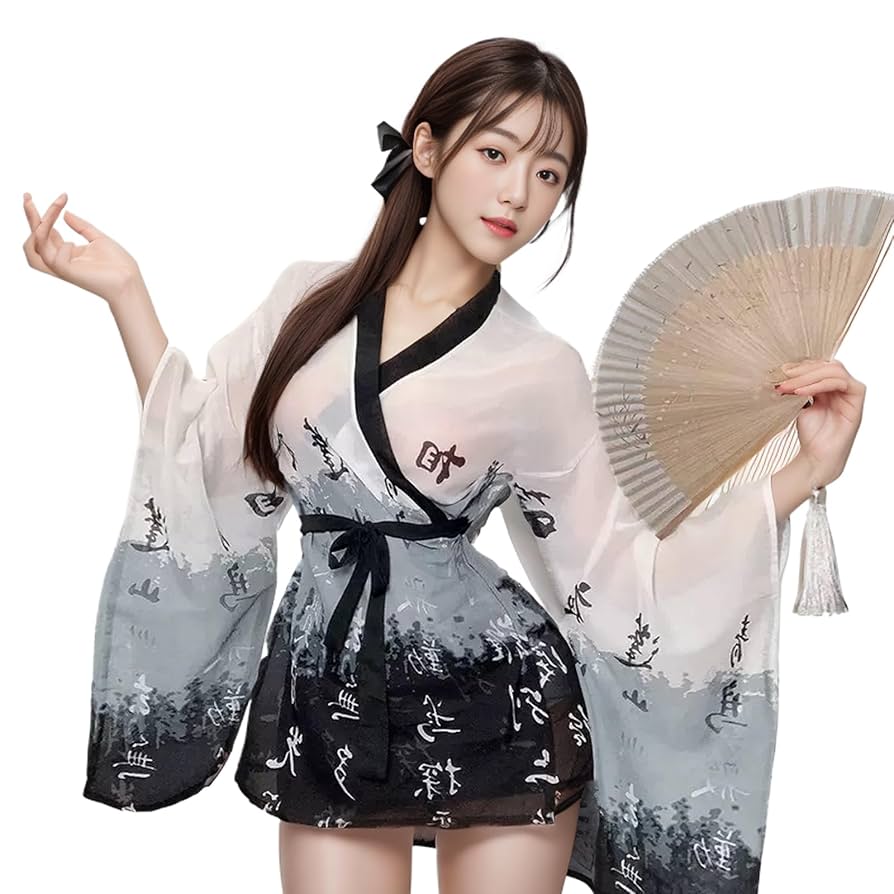 おっぱい透け　和服 