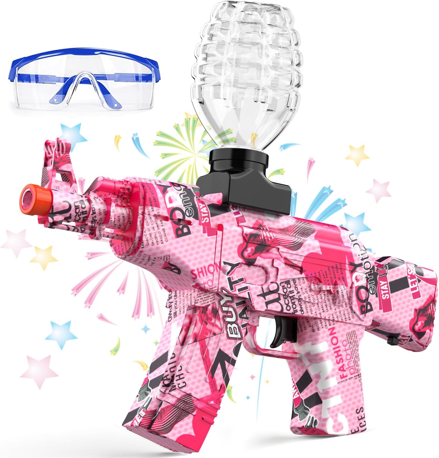 Gel Ball Blaster Gun Automatic, Powerful Splat Gun Shooter for Outdoor Battle Games, Electric Gel Gun Toy for Teens & Adults, Ideal, 15+, Pink