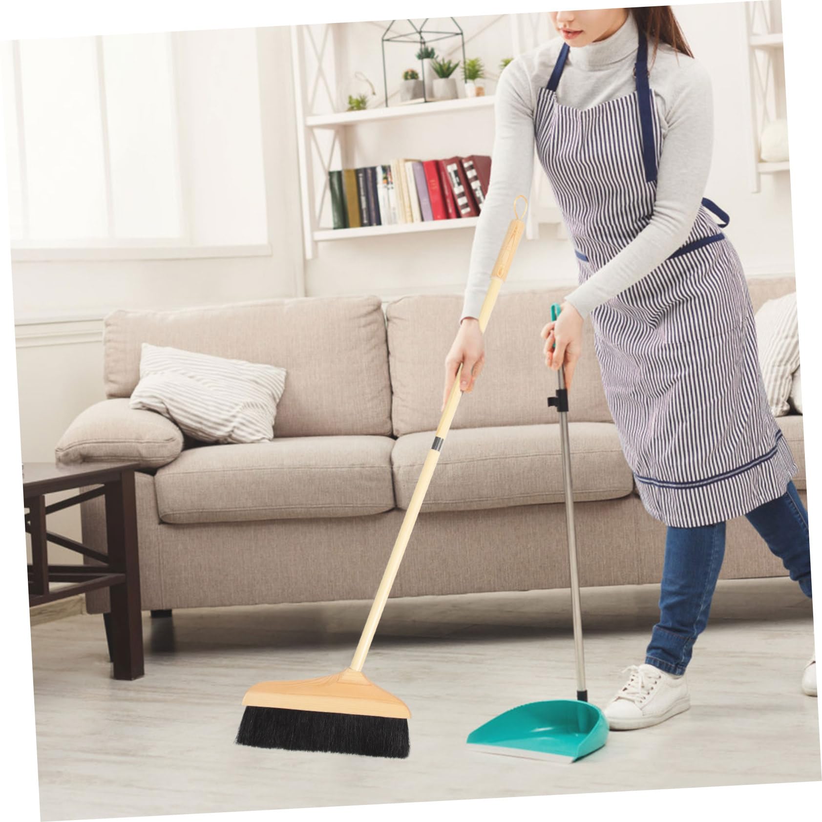 DOITOOL Scopa a Manico lungo Pavimenti in Legno e Ufficio, Plastico