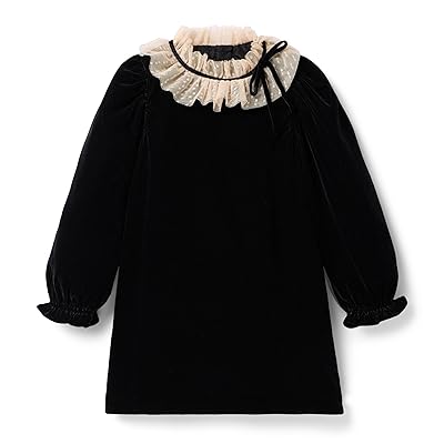 Janie and Jack Black Velvet Dress (Toddler/Little Kid/Big Kid) Girl