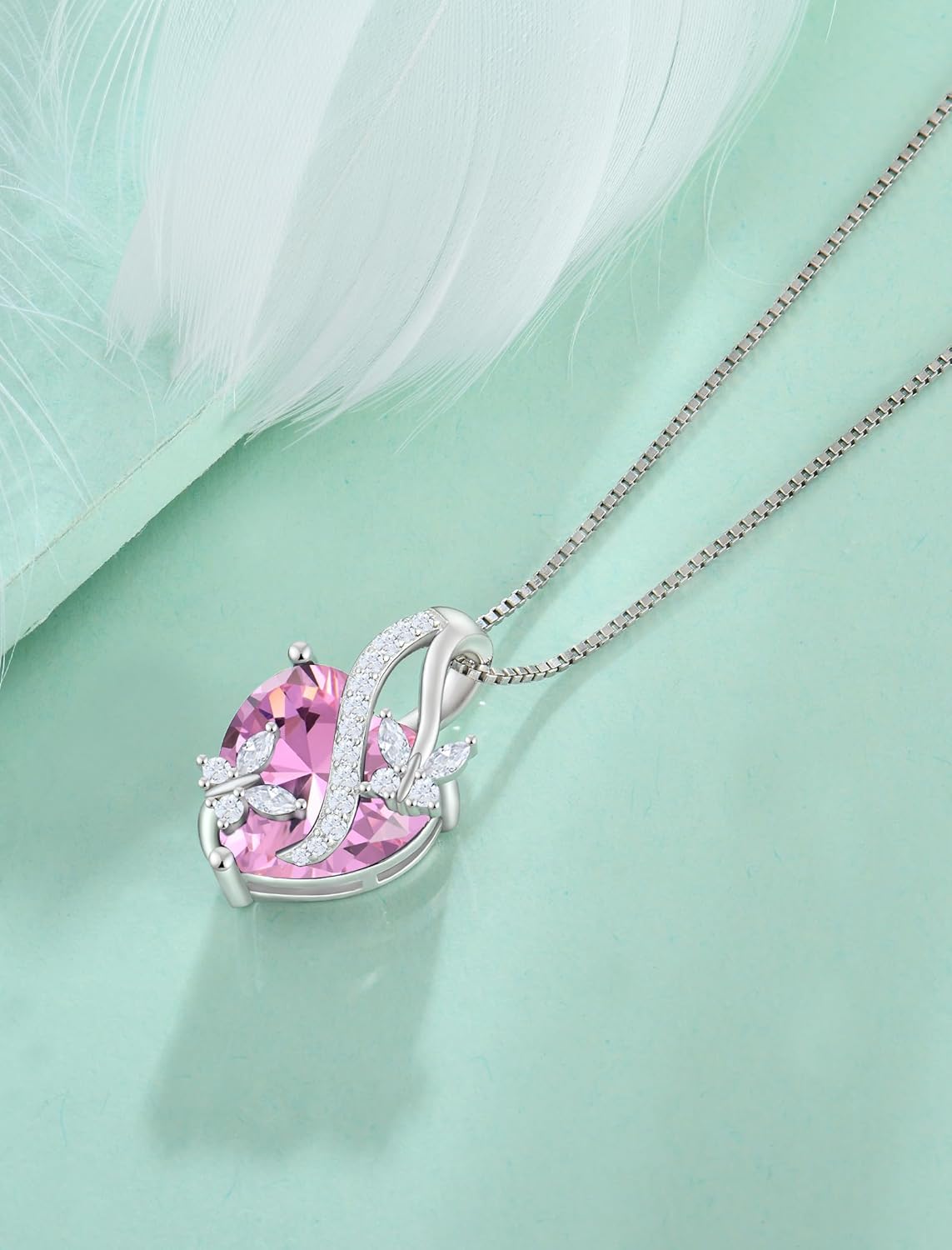 Butterfly Necklaces for Women Sterling Silver Infinity Heart Pendant Birthstone Jewelry Gift with 14k Yellow Gold/Rose Gold Plated - Image 5