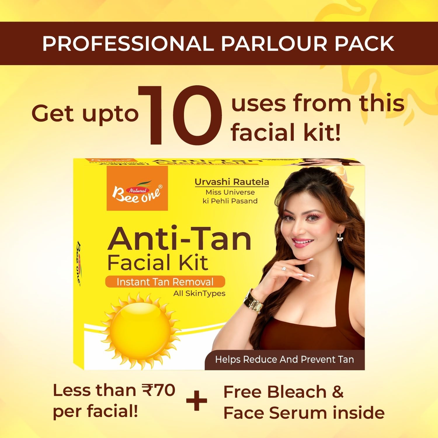 Bee One Complete 5 step Facial Kit for Radiance & Youthful Glow 312 g | Fights pigmentations and prevents Acne | Suitable for all Skin Types | Get upto 15 uses in this 1 kit (Anti Tan) 4
