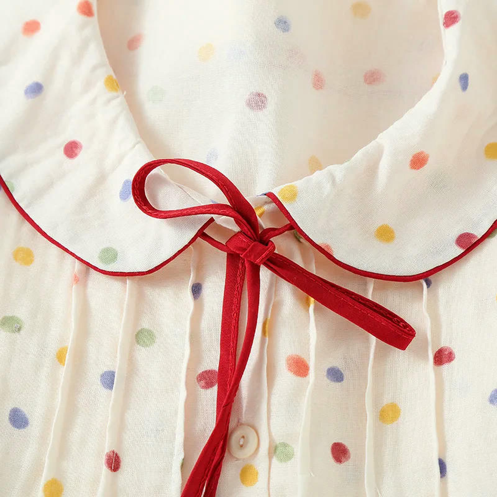 Pigiama Pantaloni Lunghi con Garza di Cotone per Il da Donna A Due Pezzi Set Sottili Abiti Casa Signore-01-l