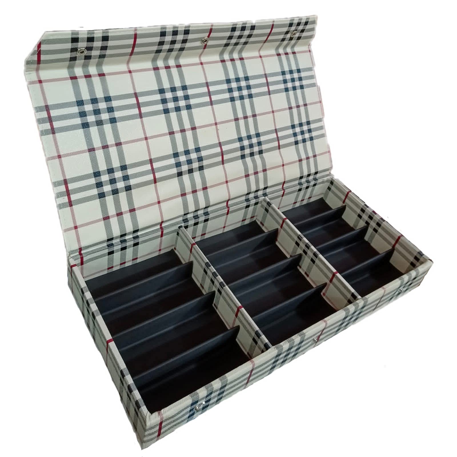 Sunglass eyewear and goggles storage case box tray zipper organizer for Men and Women for 12pcs storage compartment in Multi color (make in india)-image-38