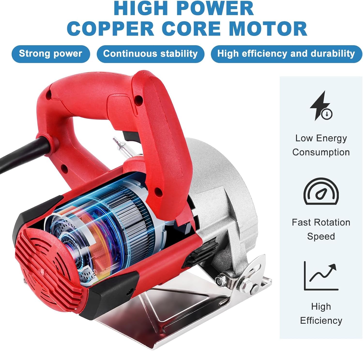 MXBAOHENG 2800W Cortadora eléctrica de azulejos 0-45 grados Sierra seca para azulejos Profundidad de corte 0-30mm Sierra eléctrica para azulejos con 3 cuchillas para cerámica/azulejos (cuchilla 110mm）