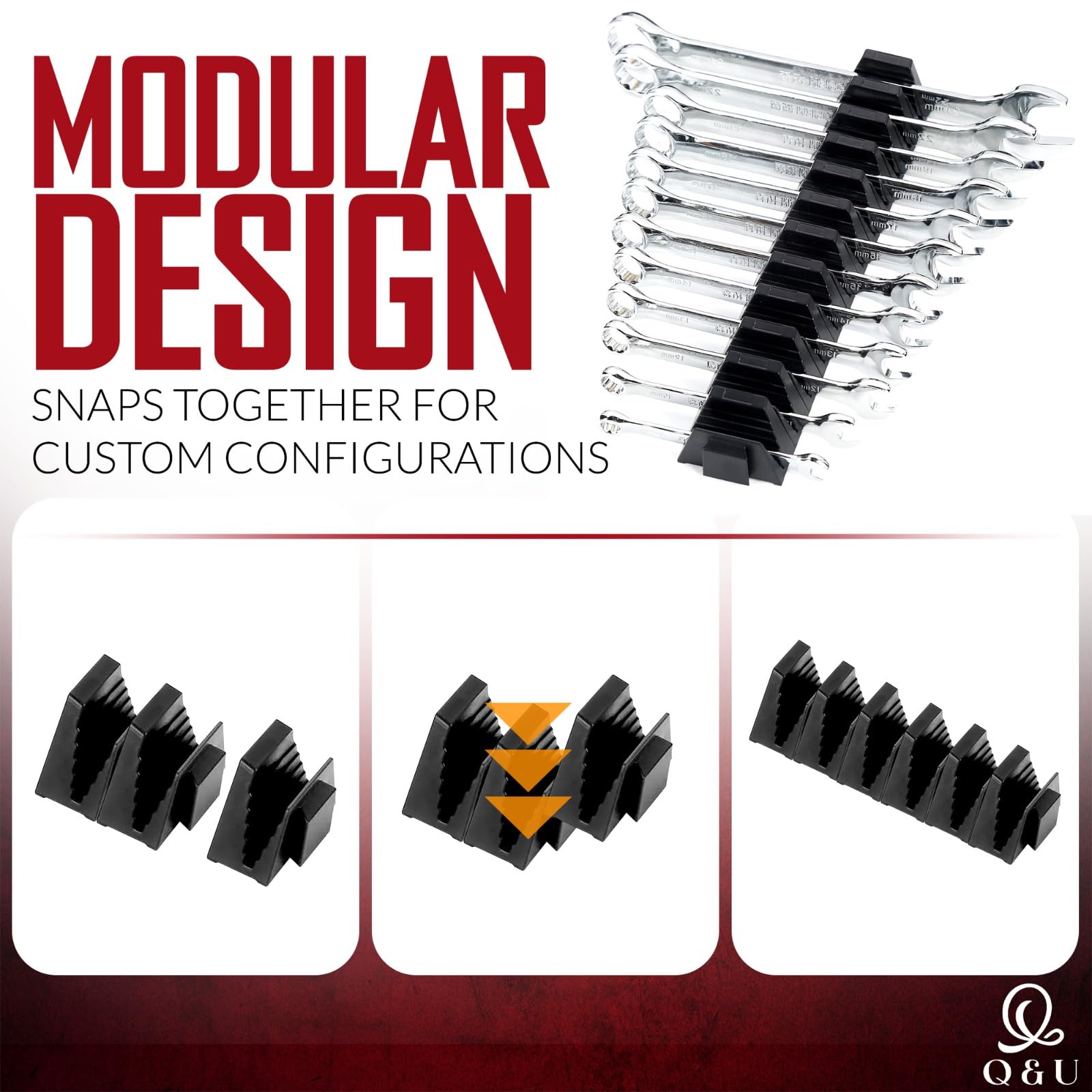 Q&U Sistema modular organizador de llaves – 48 piezas de organizador magnético de llaves para cajón de caja de herramientas, organizador modular de llaves y estante de almacenamiento de llaves