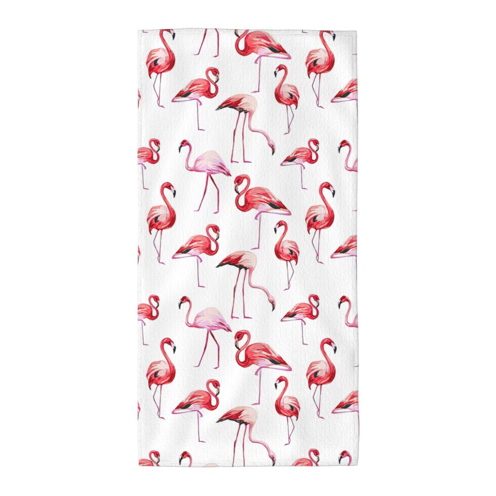 JBJGKHLP Painting Flamingo Print Adults Extra Long Beach Towel Soft Absorbent Quick-Dry Gym Swimming Running Yoga