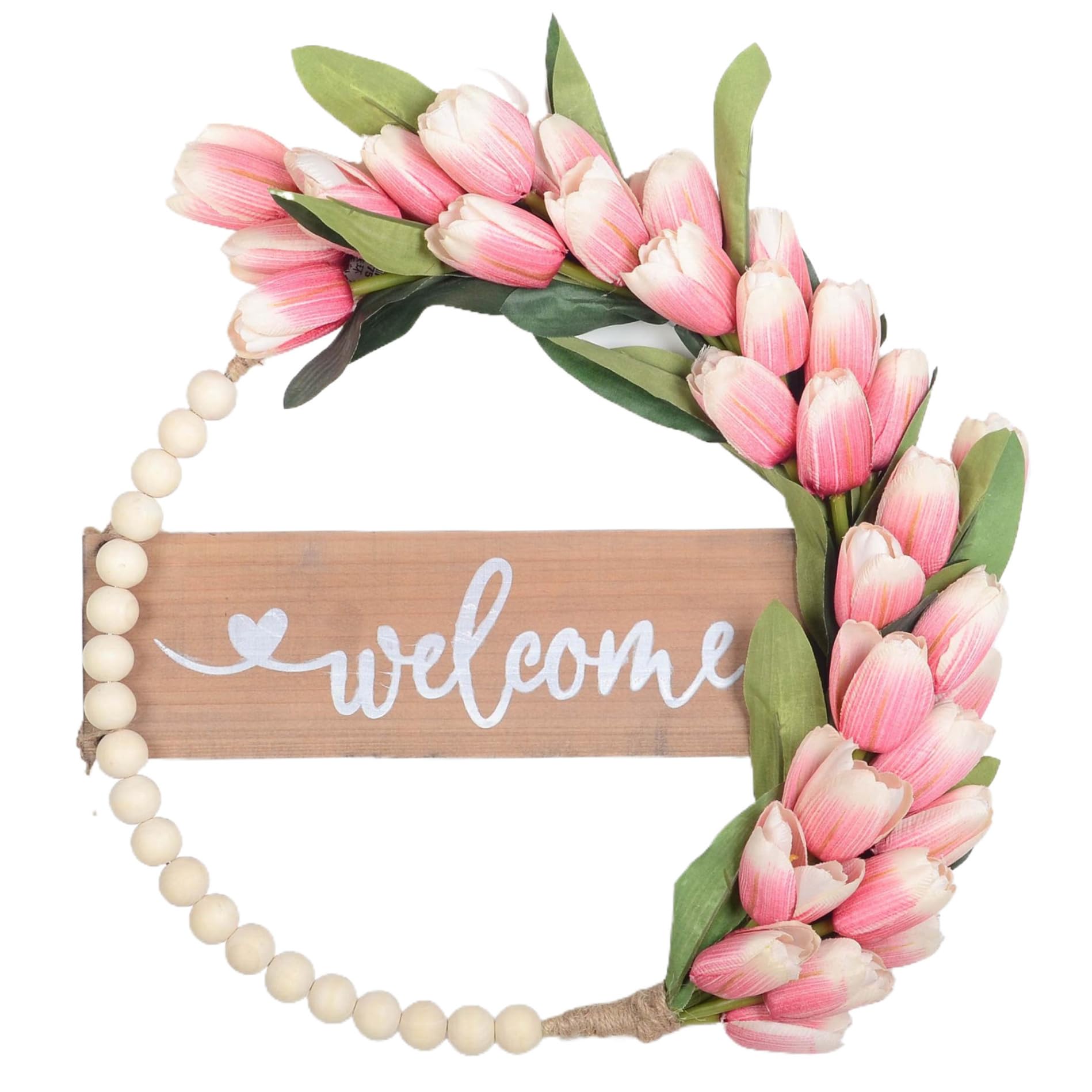 Couronne de porte printemps et tulipes artificielles pour décoration murale de mariage