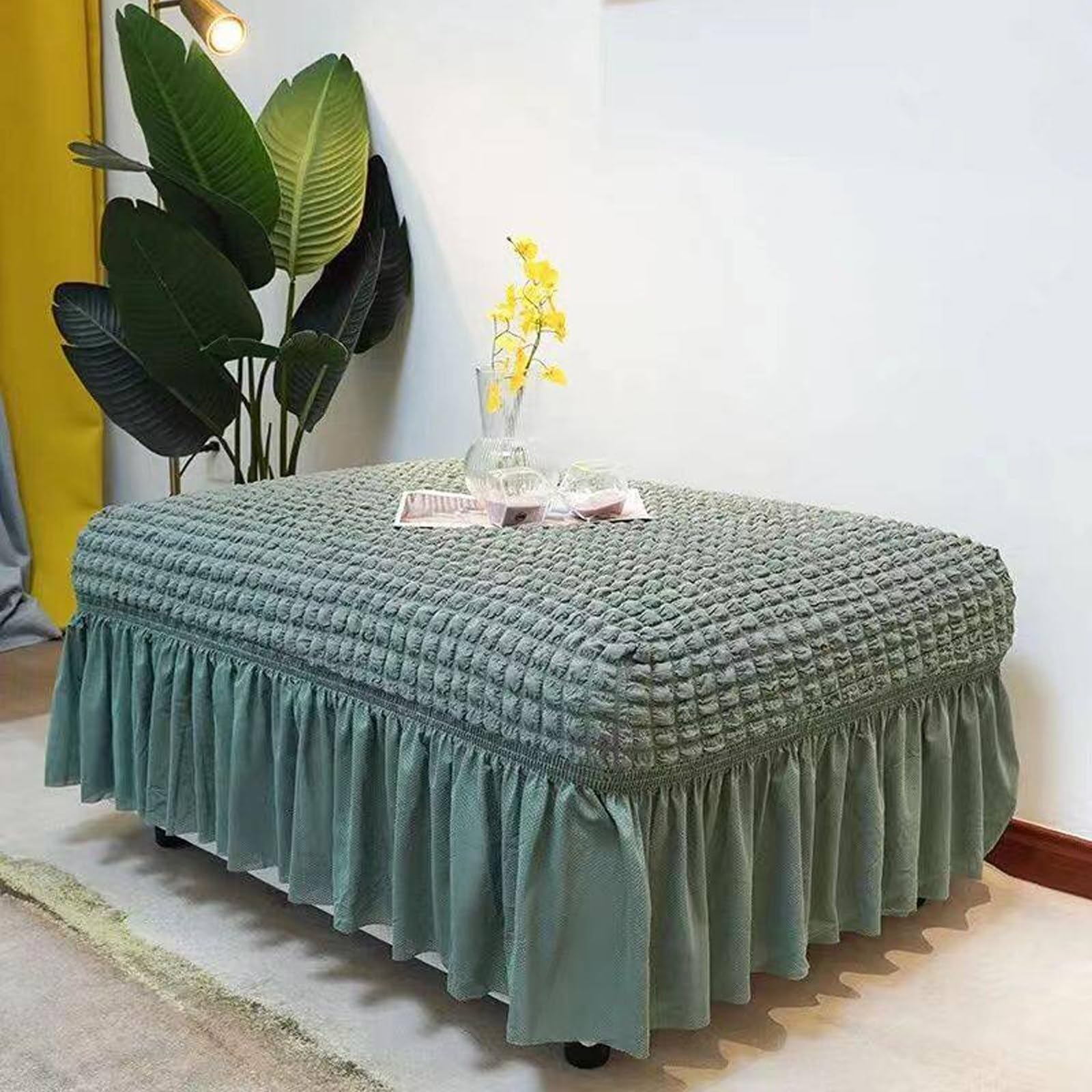 Housse de pouf universel bleu lac pour confort du salon et chambre