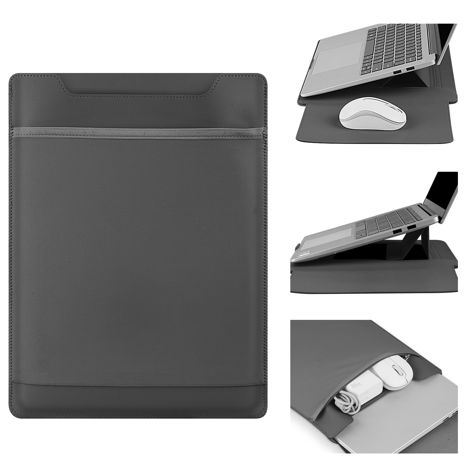 HoYiXi 15-15.6" Laptop Sleeve-Compatible with MacBook Pro 16/15.4'' MacBook Pro 15, Mac Air 15 - Waterproof Soft 15 16 inch pc case for H P, Dell, Acer, Asus,15 inch Laptop case,Grey 15.6'' /15-16 Inch Laptop grey