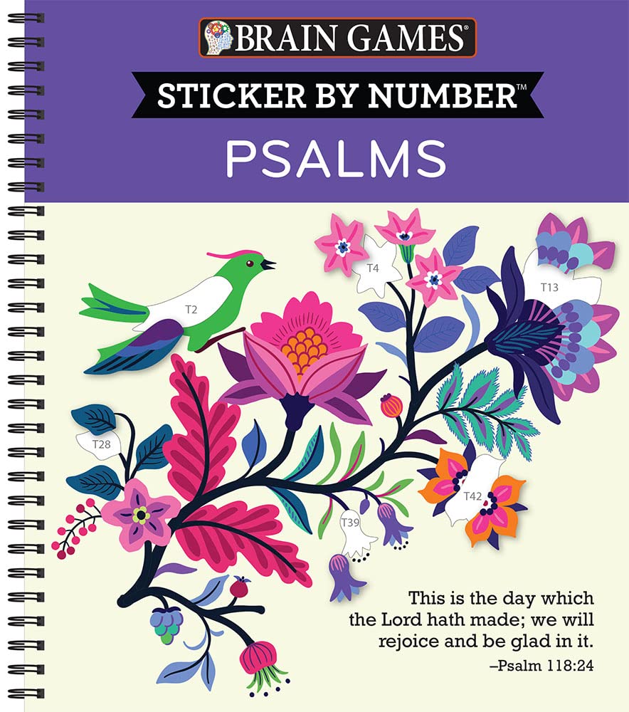 Brain Games - Sticker by Number: Psalms (28 Images to Sticker)