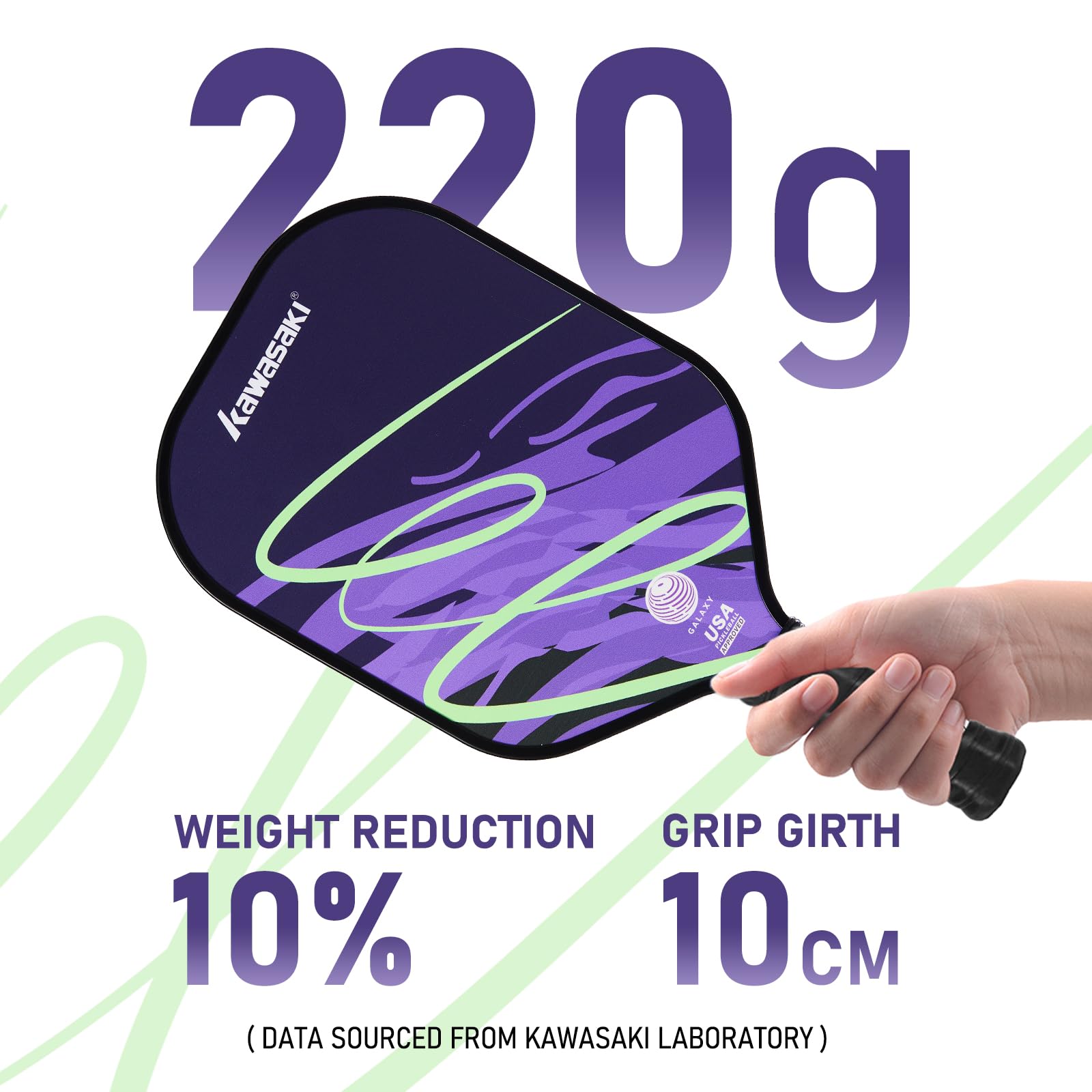 Pickleball Paddel, Kawasaki Paddle Schläger mit Ultra Leichtgewicht Fiberglas-Oberfläche, Polymer-Kern 15mm Pickle Ball Paddel für Anfänger und Freizeitspieler-Galaxy Serie
