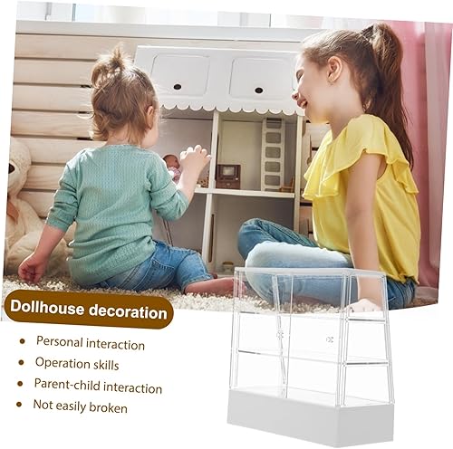 Miniatura 3 de Alasum Estuche de panadería en miniatura para pasteles, estante de exhibición con puerta corredera, gabinete de panadería en miniatura, modelo de