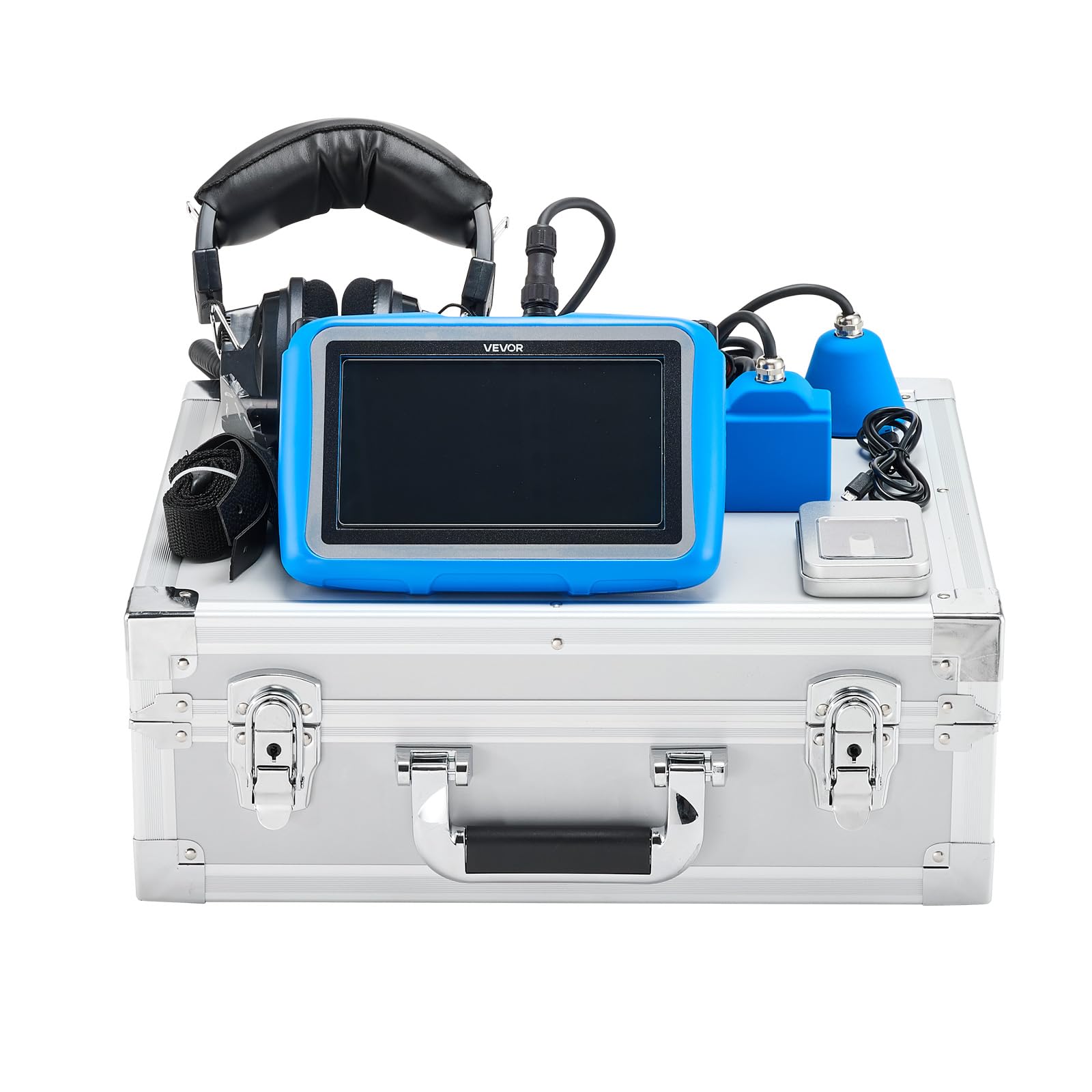 VEVOR Rohr-Wasserleckdetektor, 1 Hz–10000 Hz, 7-Zoll-Touchscreen, Ortungsgerät für Wasserlecks in Rohrleitungen mit horizontalen & vertikalen Sensoren, Kopfhörer, 8 GB SD-Karte & Tragetasche