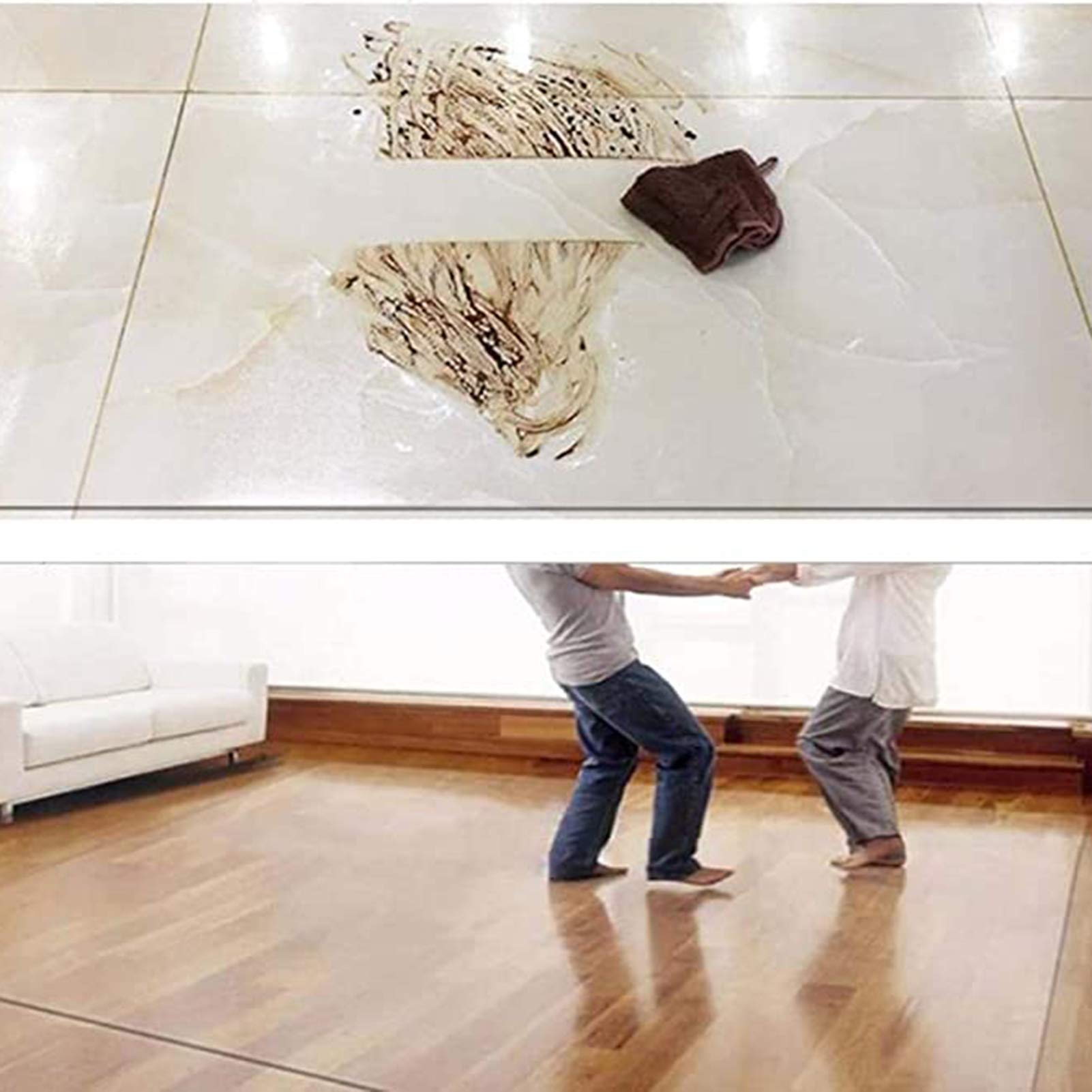 Protector de suelo de PVC transparente para evitar arañazos y resi de alto impacto, 2 mm de grosor, 50 x 180 cm, ideal para oficinas, alfombras y suelos