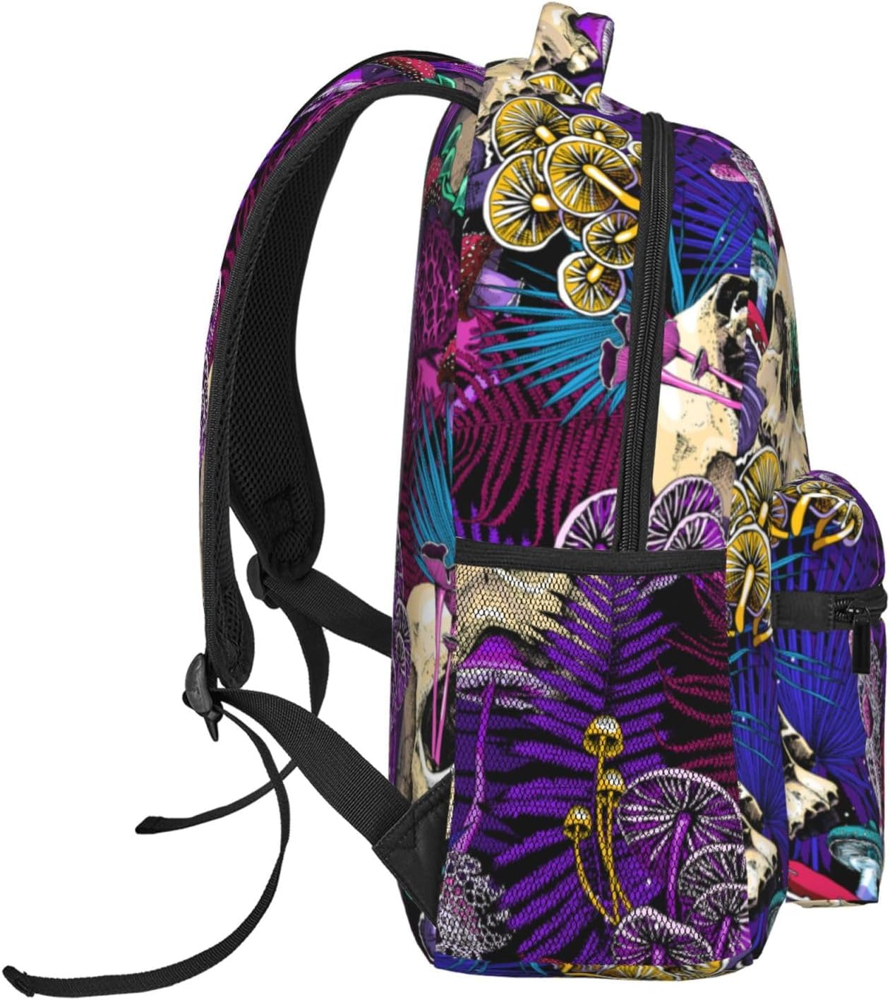 RIMENCH Men Women Purple Leaf Trippy Mushroom Eye Skull Travel Laptop Backpack Business Bookbag Durable Sport Backpack for Outdoors Running