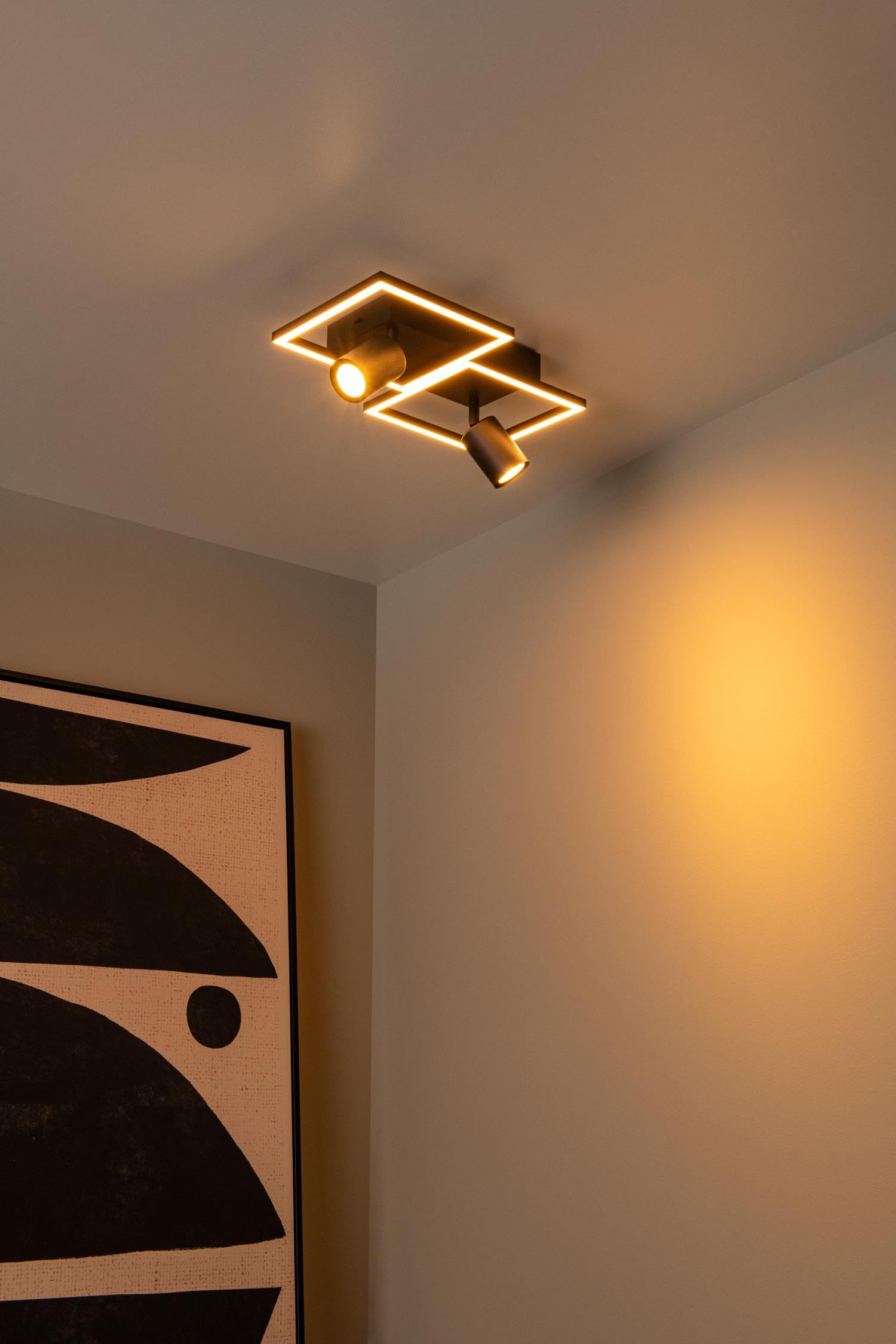 LUCIDE ARIANNE - Lámpara de techo - LED - 2xGU10 - Negro