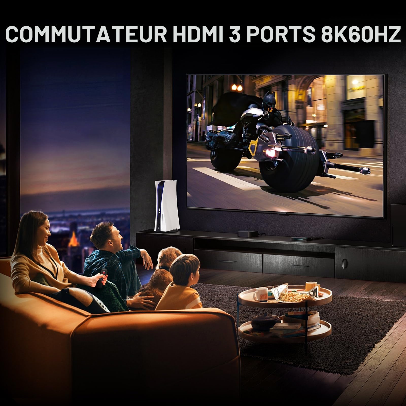 Switch HDMI 4K 120Hz 3x1, AVIDGRAM 8K HDMI Commutateur 3 In1 Out avec télécommande 2.1 Swicther Prise en Charge Automatique 8K 48Gbps pour Xbox Series X PS4 Pro PS5