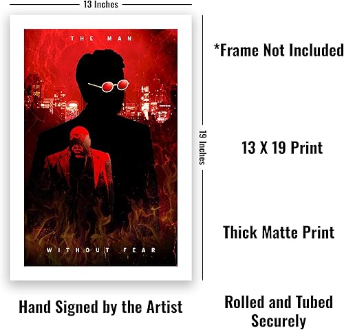 Miniatura 2 de CultClassicPosters Daredevil The Man Without Fear Art Print – 13×19 Handmade Minimalist Poster Featuring Daredevil Silhouette – Photo Paper Wall Art