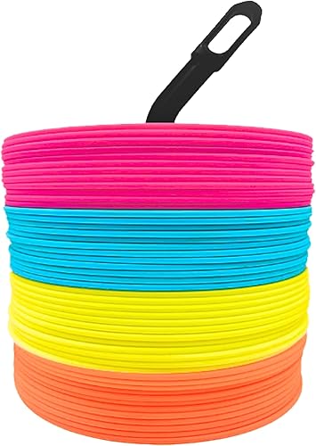 LEZER Conos planos de 6 pulgadas y 8 pulgadas, marcadores de puntos, conos de fútbol, marcadores de cancha de campo, puntos para sentarse, discos