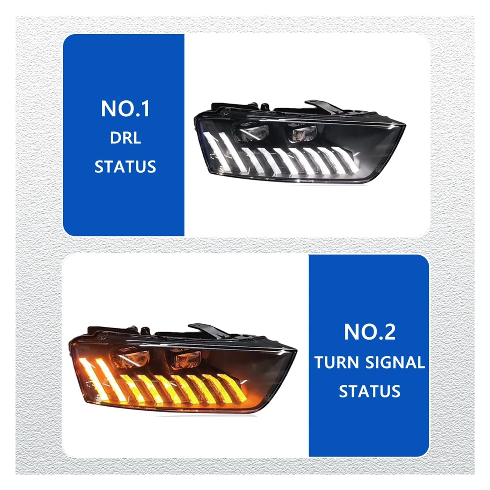 Pasuje do Au//di Q3 13-18 w pełni Led DRL reflektor samochodowy montaż sygnału akcesoria samochodowe zmodyfikowana lampa stylizacja reflektory LED(FOR ORIGINAL XENON_2PCS)