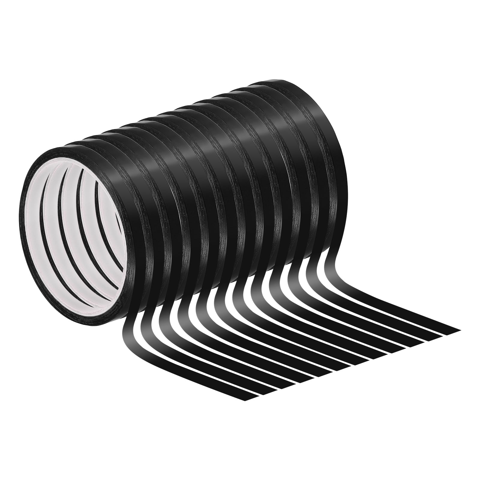 PATIKIL 1/4" Whiteboard Tape, 12 Pack Thin Dry Erase Tape for Graphic Chart Marking DIY Art Black