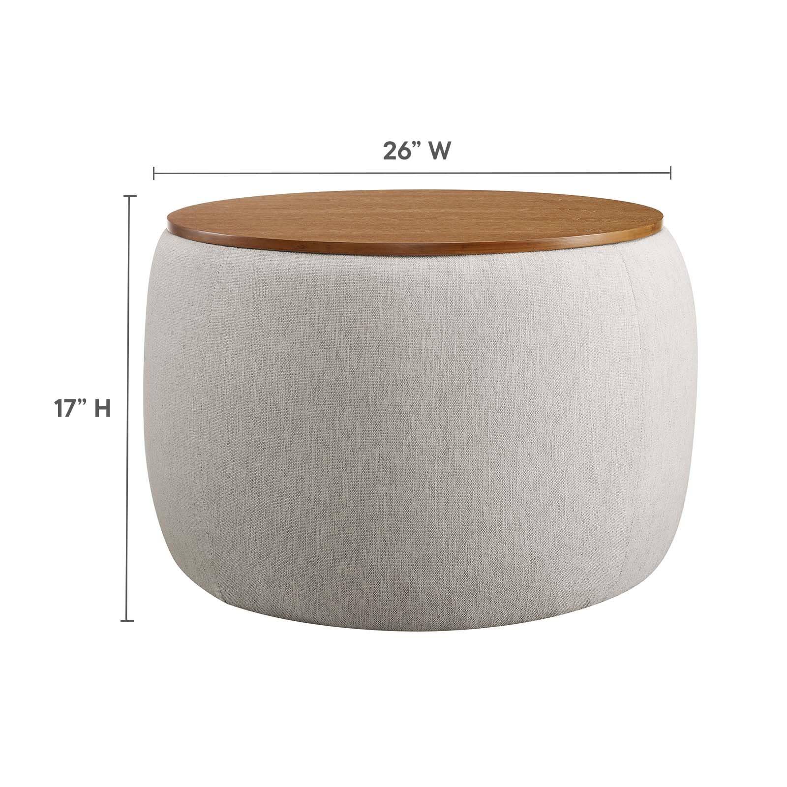 Amazon.com: Modway Perla 26 Inch Round Storage Ottoman with Tray 