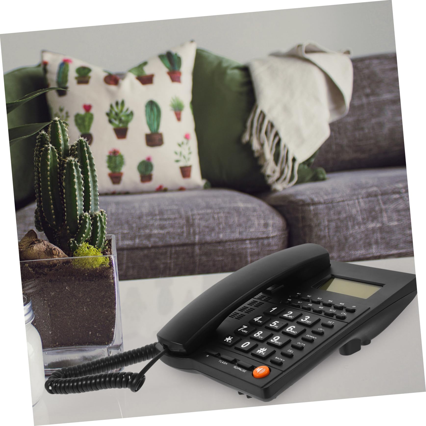 Telefono Fisso Tasti Grandi per Anziani Display Chiamante | Casa e Ufficio, Colore Nero, Struttura in Abs Componenti Elettronici e Rame