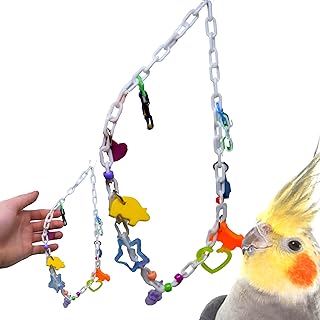 Bonka Bird Toys 1536 Charm Necklace Toy Cage Links Cages Parrot Birds Parakeet Plastic Charm Swing Perch Cockatiel Small Climbing Playground Supplies