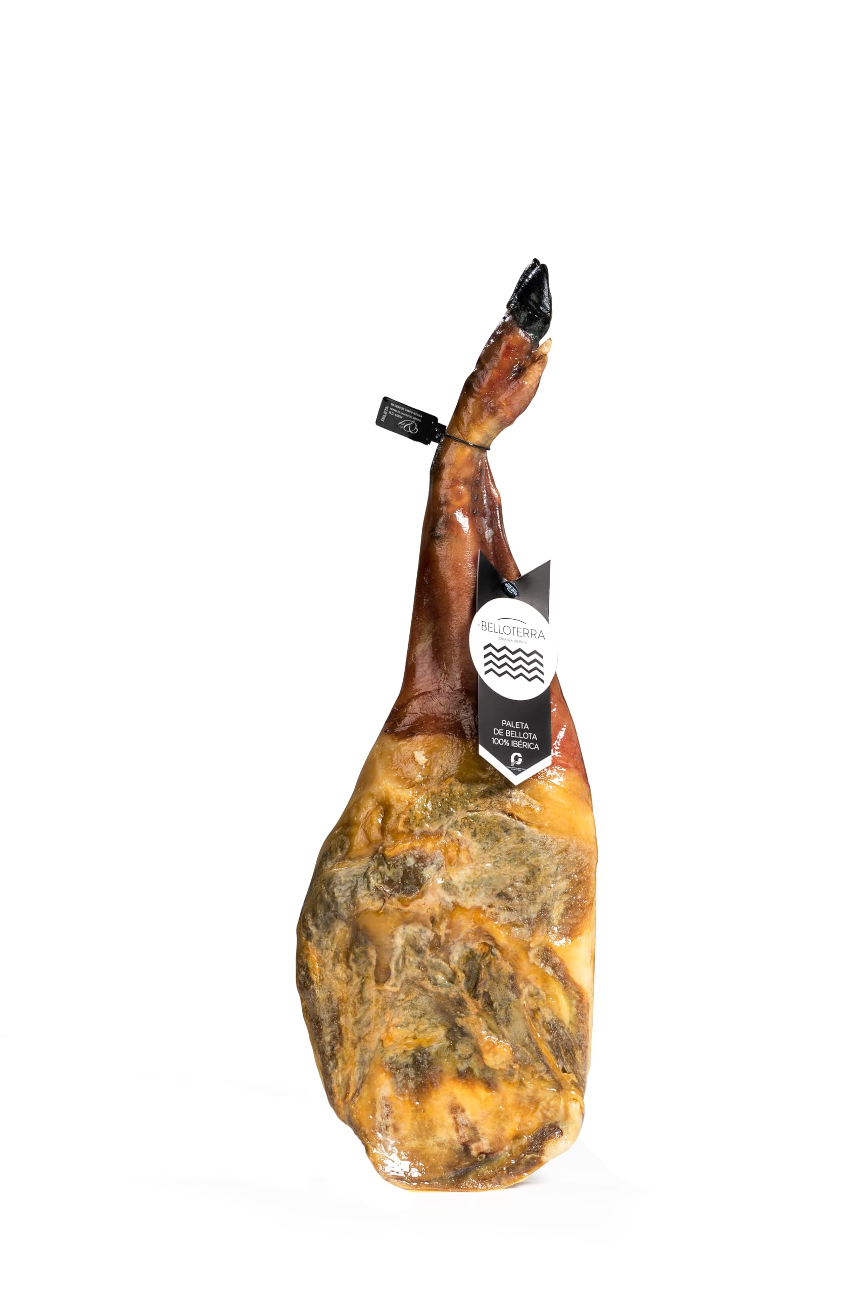 BELLOTERRA | Spalla di Ghianda 100% Iberica | 4,5-5 kg | Stagionatura 20-30 Mesi | Razza Iberica Alimentata al Pascolo (Montanera) con Ghianda | Confezionata Sottovuoto | Gourmet